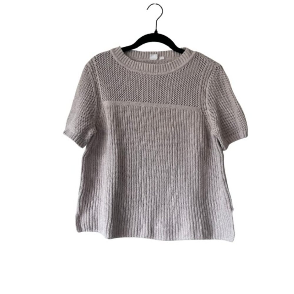 GAP - Boxy Short Sleeve Crewneck Sweater - Beige Oatmeal - Size Small - NWOT - Picture 4 of 6